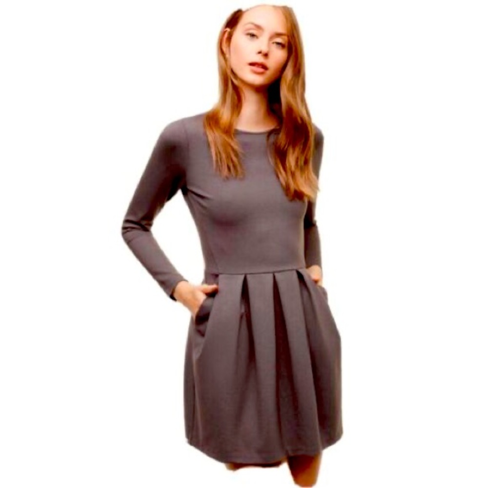 Fit and flare grey dress by Aritzia, size 00 EUC